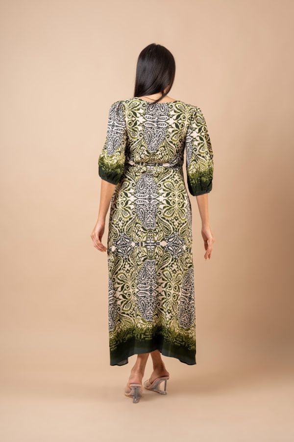 Ikat Patterned Border Detailed Maxi Dress - Image 6
