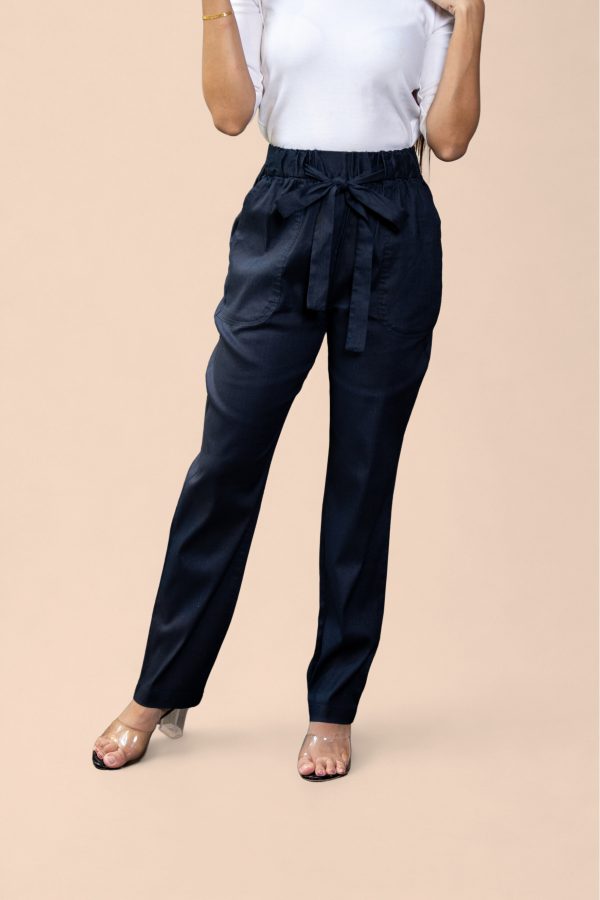 Waistband Tie-Up Pencil Cut Pant - Image 2