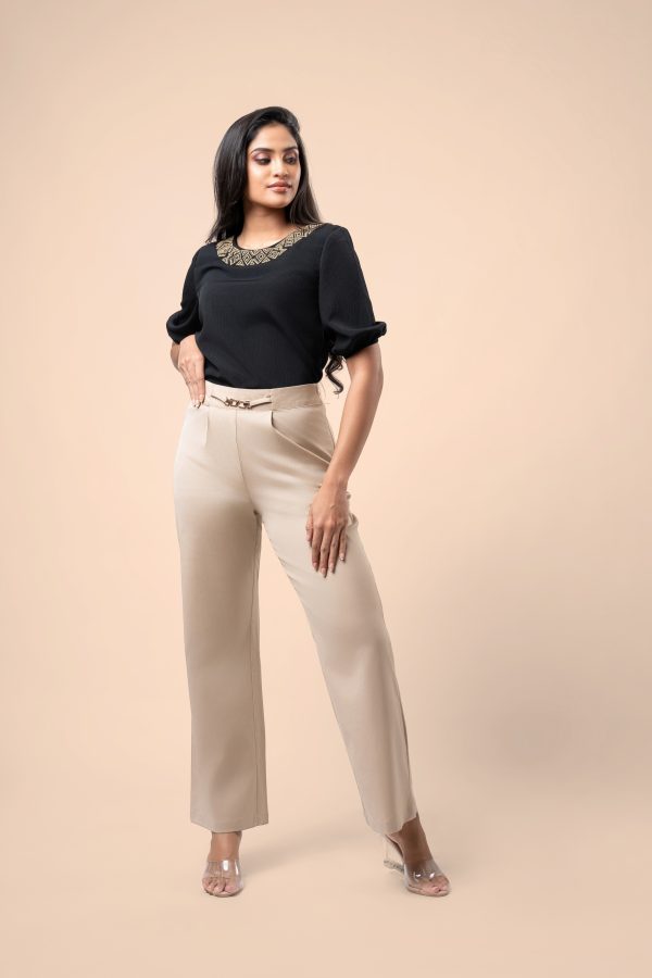 Chain Detail Straight Leg Pants - Image 2