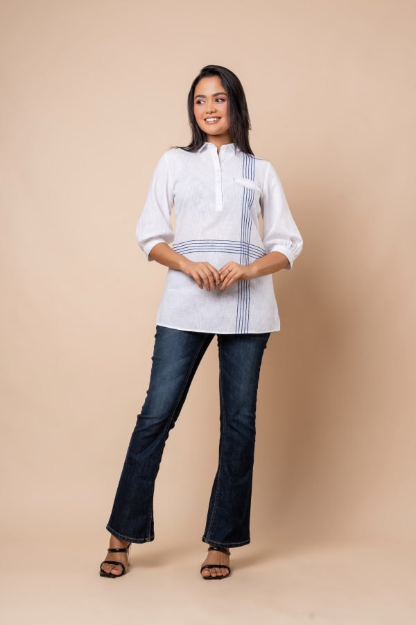 Pocket Flap Detail Embroidered Shirt Blouse - Image 4