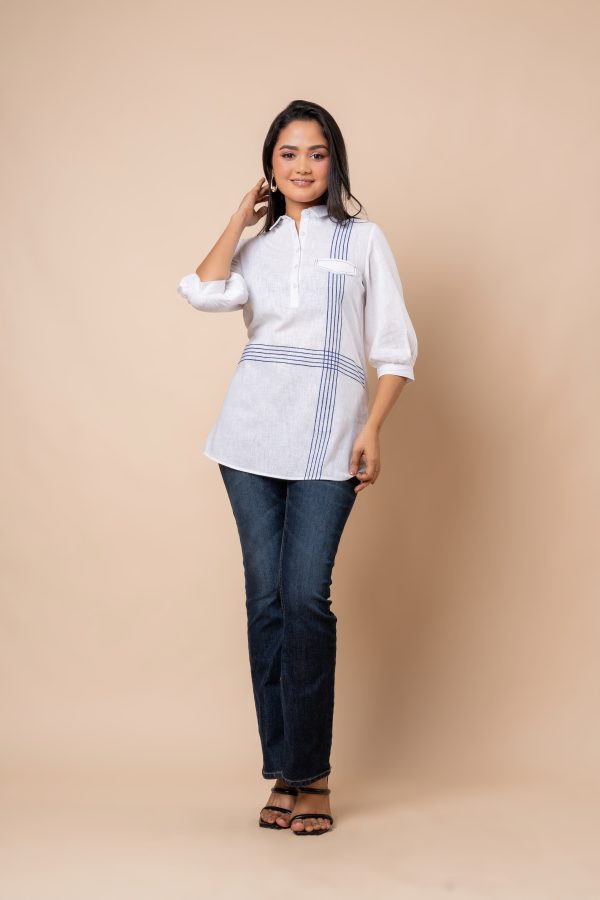 Pocket Flap Detail Embroidered Shirt Blouse - Image 3