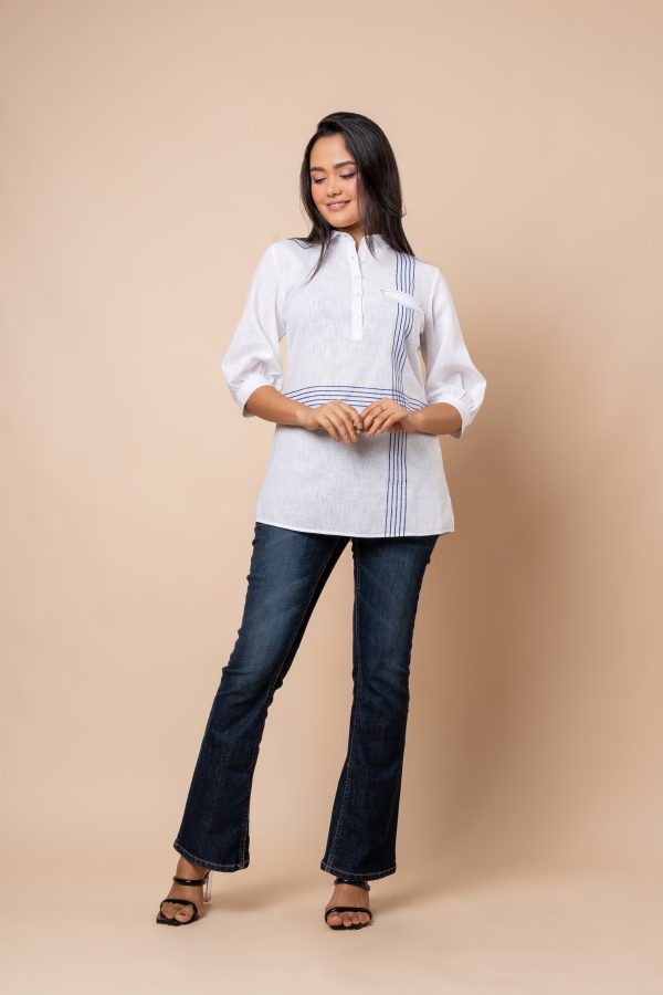 Pocket Flap Detail Embroidered Shirt Blouse - Image 5