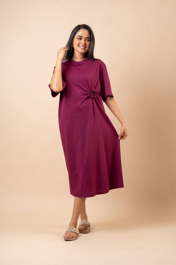 Three-Dimensional Floral T-Shirt Midi Dress - Image 4