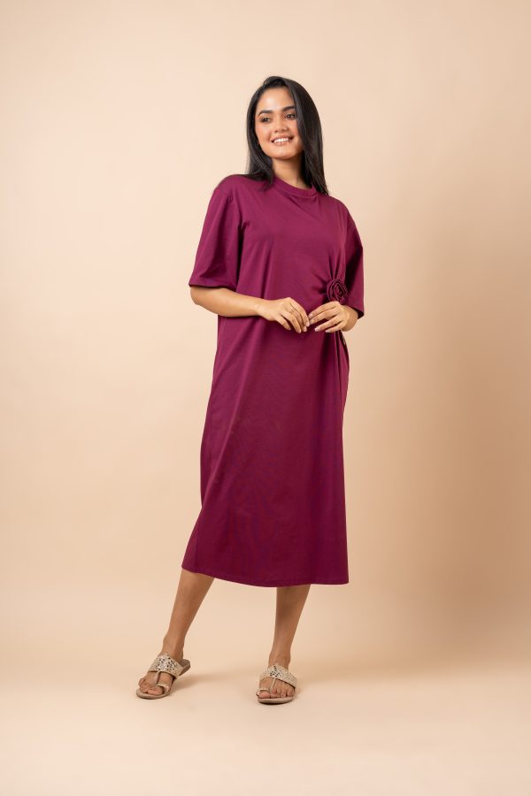 Three-Dimensional Floral T-Shirt Midi Dress - Image 5