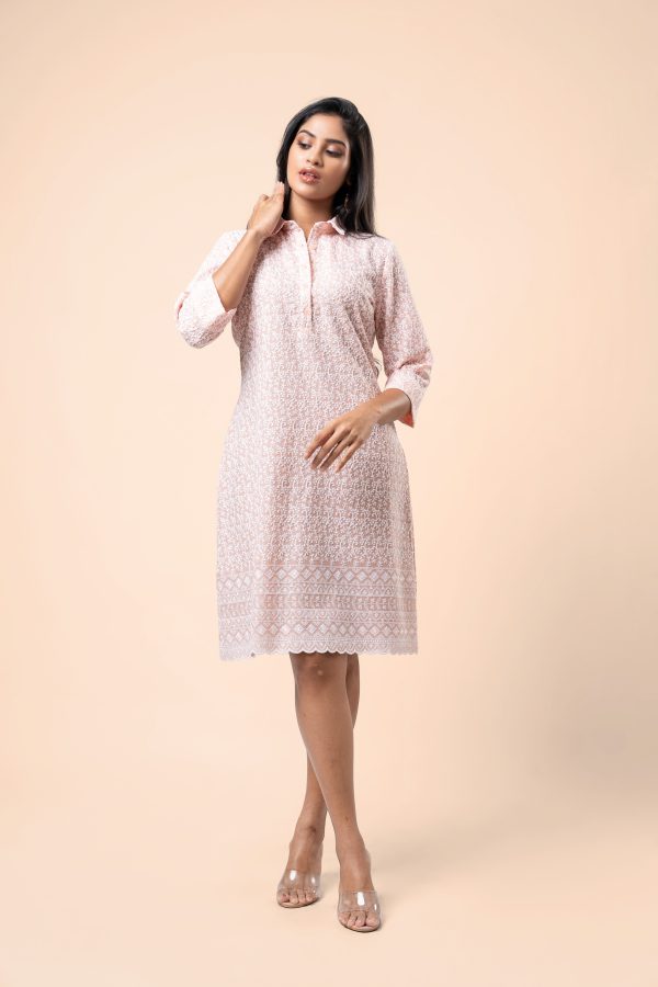 Scallop Hem Short Shirt Dress - Image 4
