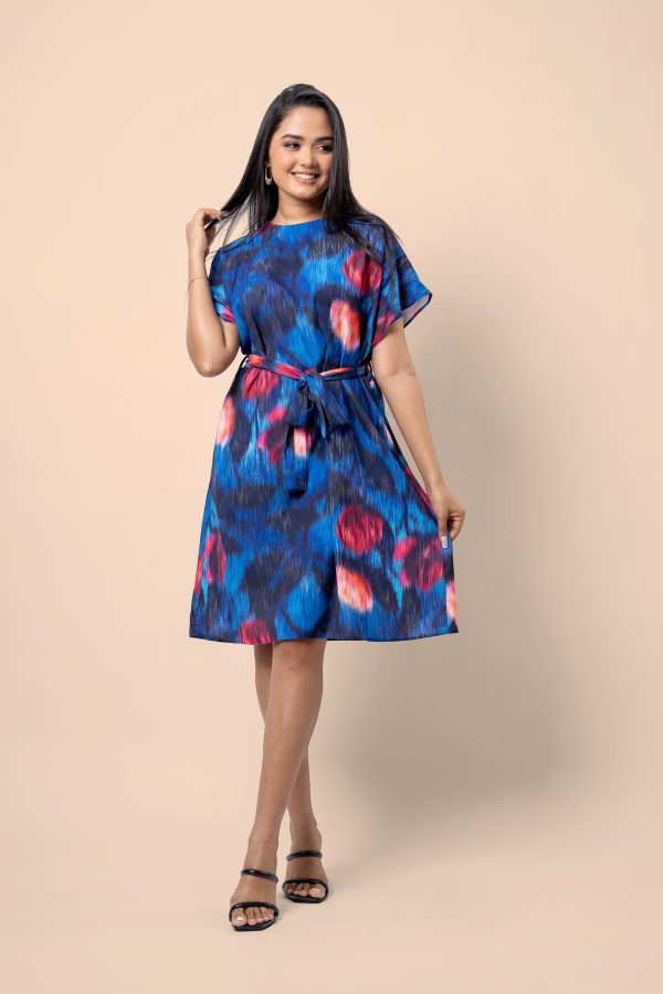 Abstract Patterned Maggie Sleeve Short Dress - Image 6