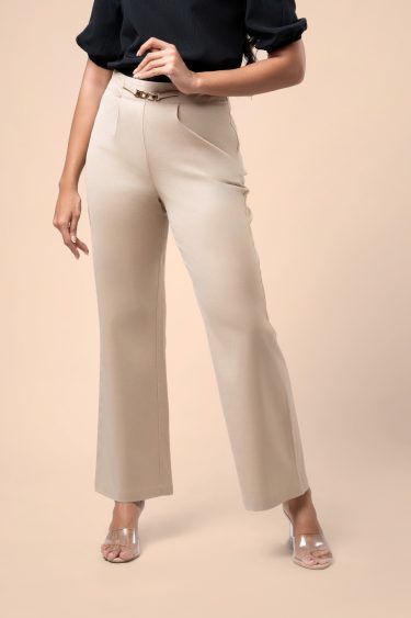 Chain Detail Straight Leg Pants