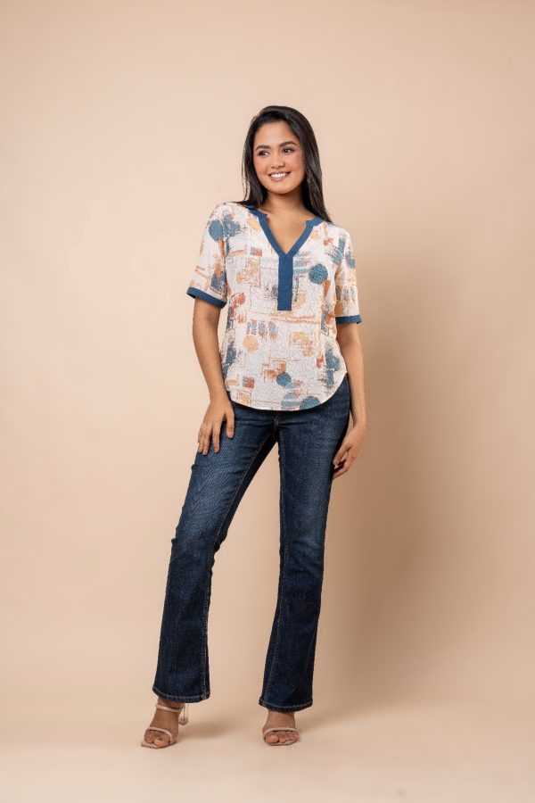 Contrast Detailed Short Sleeve Top - Image 5