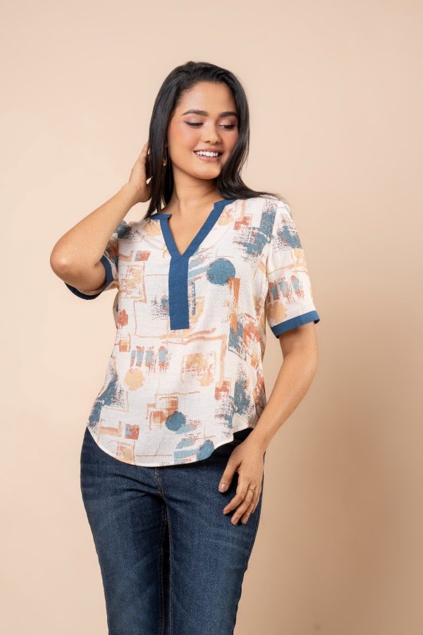 Contrast Detailed Short Sleeve Top - Image 3