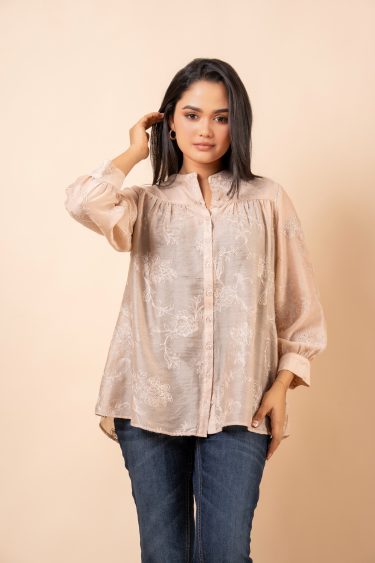 Floral Embroidered Shirt Blouse