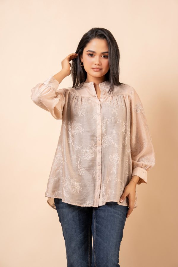 Floral Embroidered Shirt Blouse