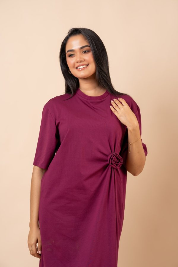 Three-Dimensional Floral T-Shirt Midi Dress - Image 2