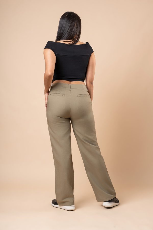 Front Tie-Up Detailed Linen Pant - Image 5