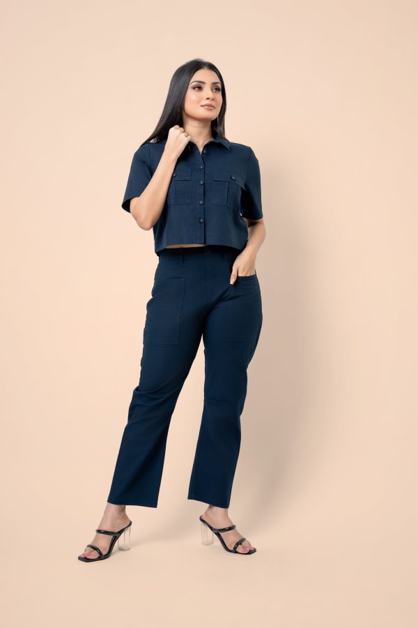 Button Down Cropped Blouse - Image 5