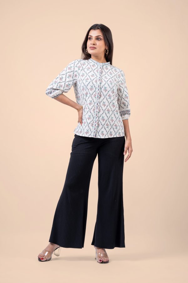 Floral Patterned Button-Down Blouse - Image 5