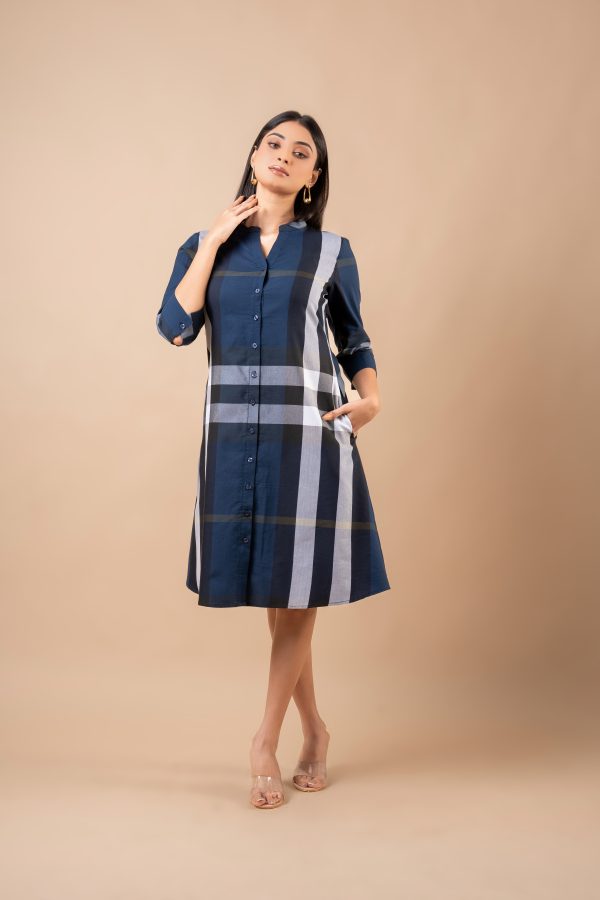 Plaid Patterned Short Shirt Dress - Image 5