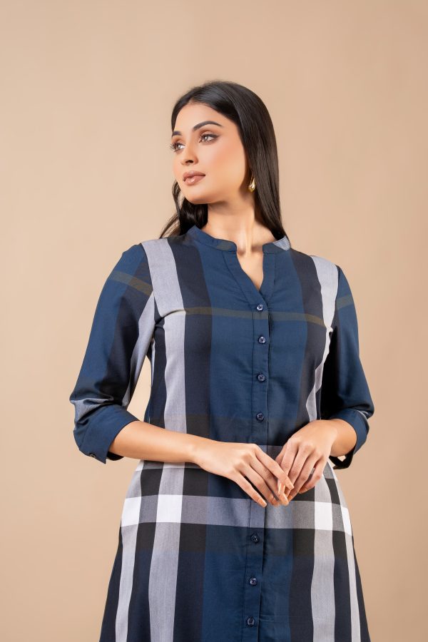 Plaid Patterned Short Shirt Dress - Image 6