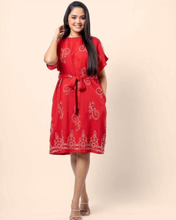 Embroidered Maggie Sleeve Short Dress - Image 4