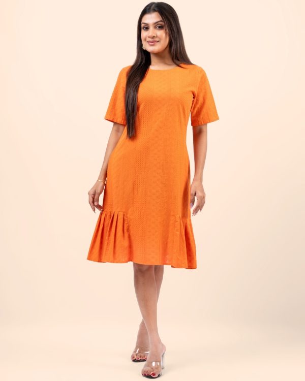 Hem Pleat Detail Short Dress - Image 4