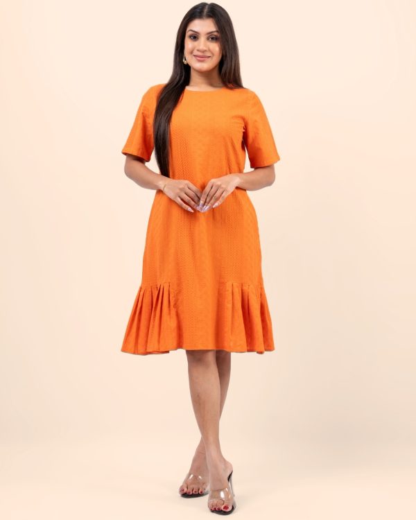 Hem Pleat Detail Short Dress - Image 3
