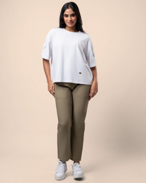 Sleeve Patch Pocket Detail Oversized T-Shirt - Image 3