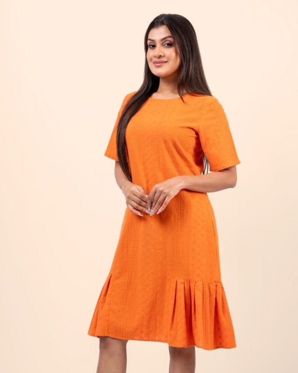 Hem Pleat Detail Short Dress - Image 5