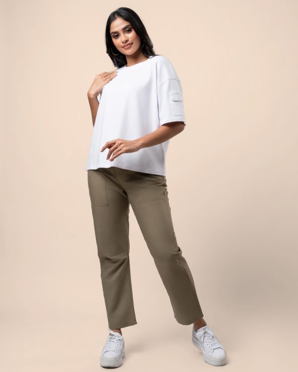 Sleeve Patch Pocket Detail Oversized T-Shirt - Image 2