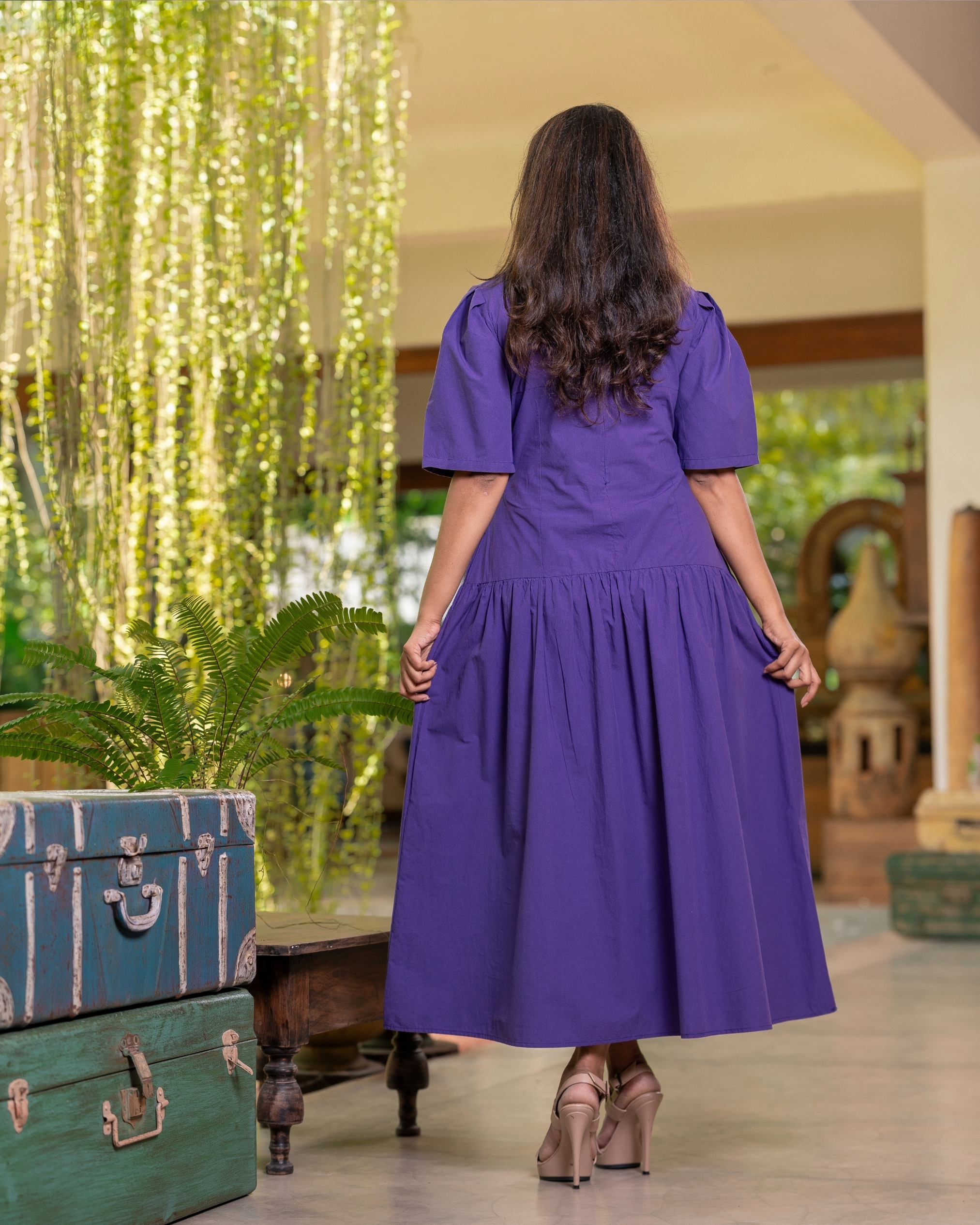 Floral Embroidery Detail Drop Waist Maxi Dress - Image 5