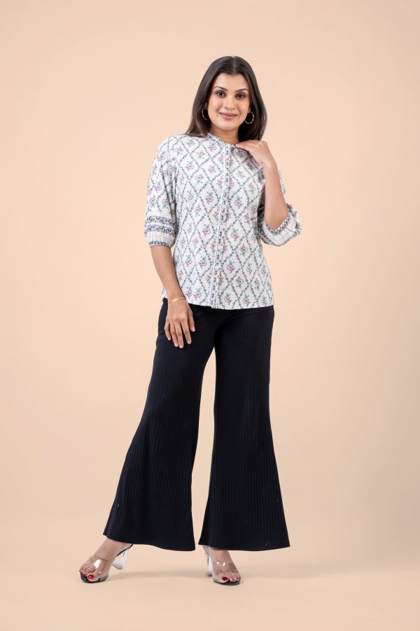 Floral Patterned Button-Down Blouse - Image 4