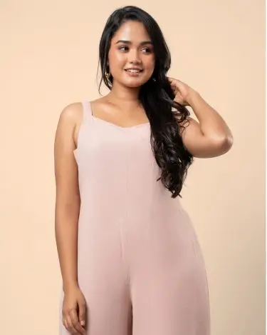 Sleeveless Back Tie-Up Detail Jumpsuit