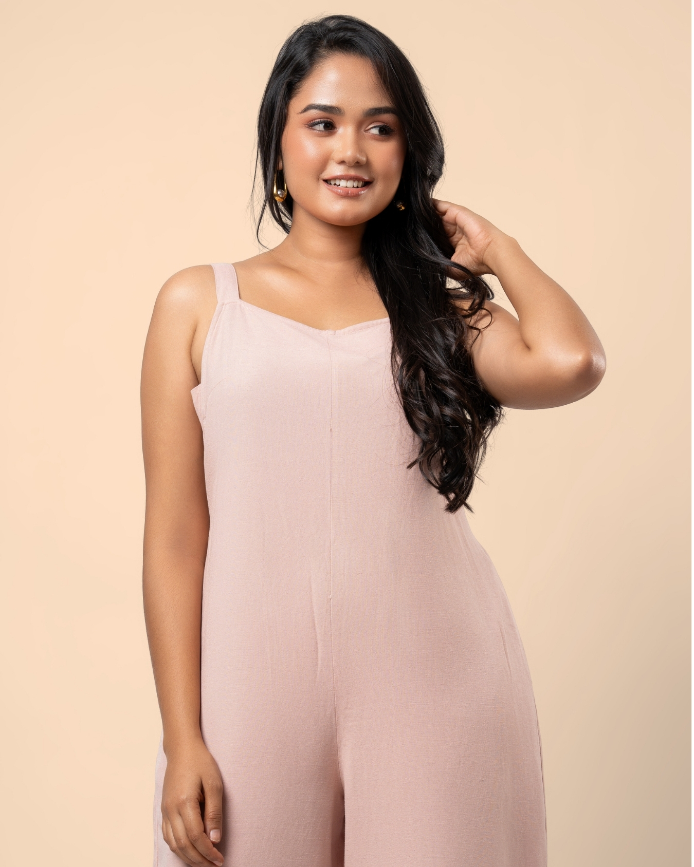 Sleeveless Back Tie-Up Detail Jumpsuit