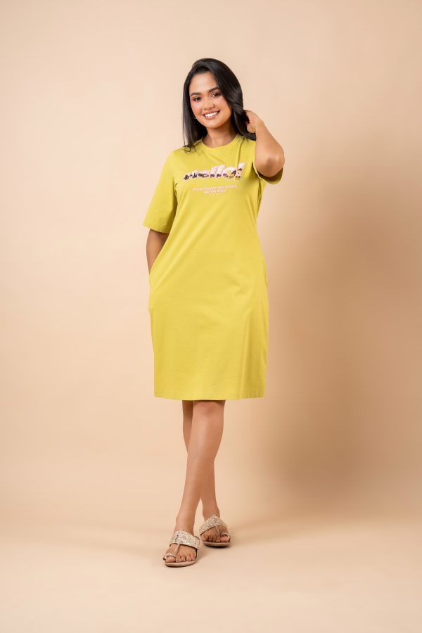 Graphic Printed Short T-Shirt Dress - Image 4