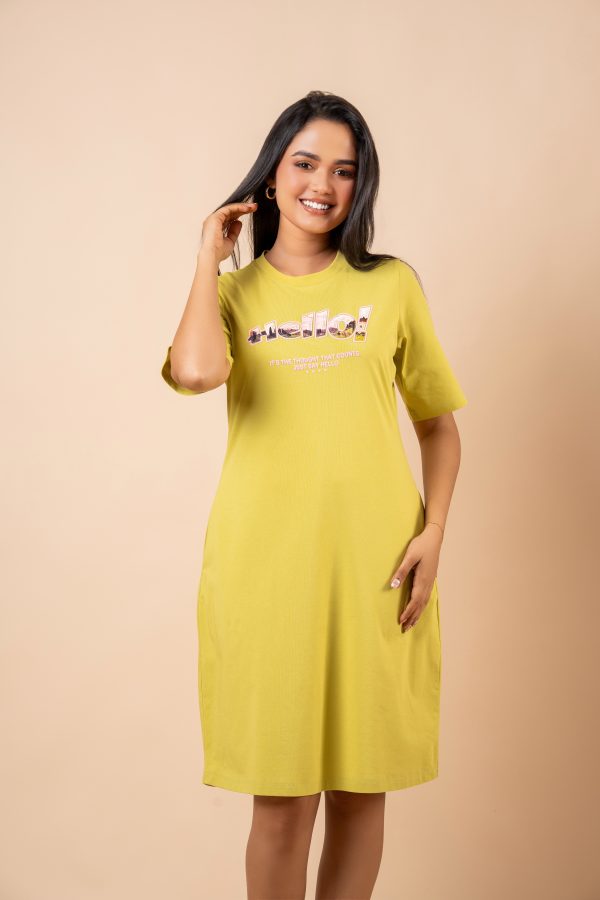 Graphic Printed Short T-Shirt Dress - Image 3