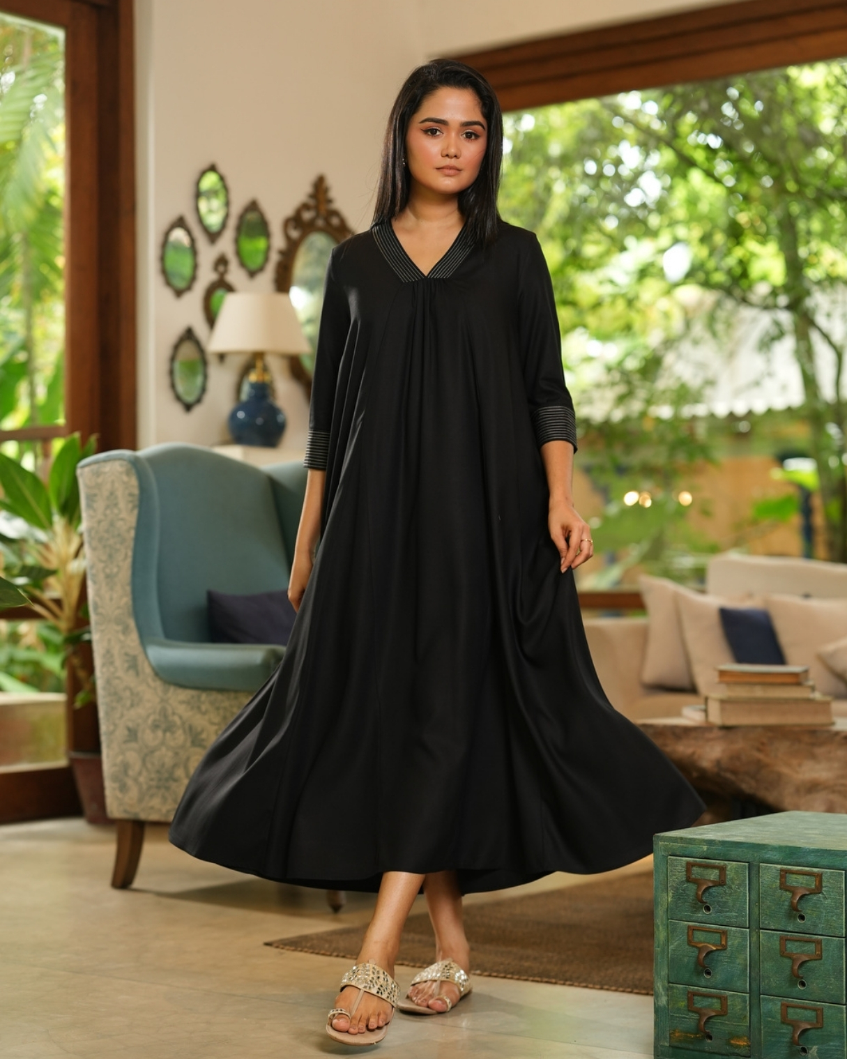 Stitchline Detailed Midi Tent Dress - Image 5