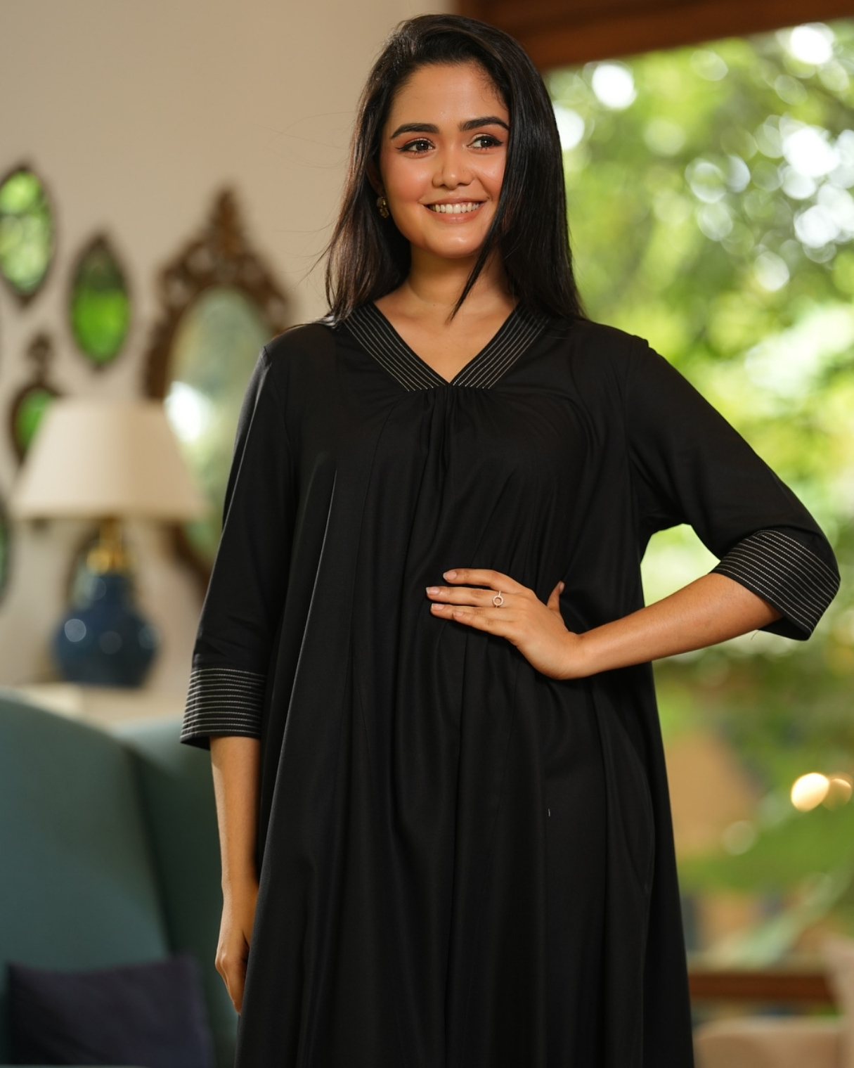 Stitchline Detailed Midi Tent Dress - Image 2