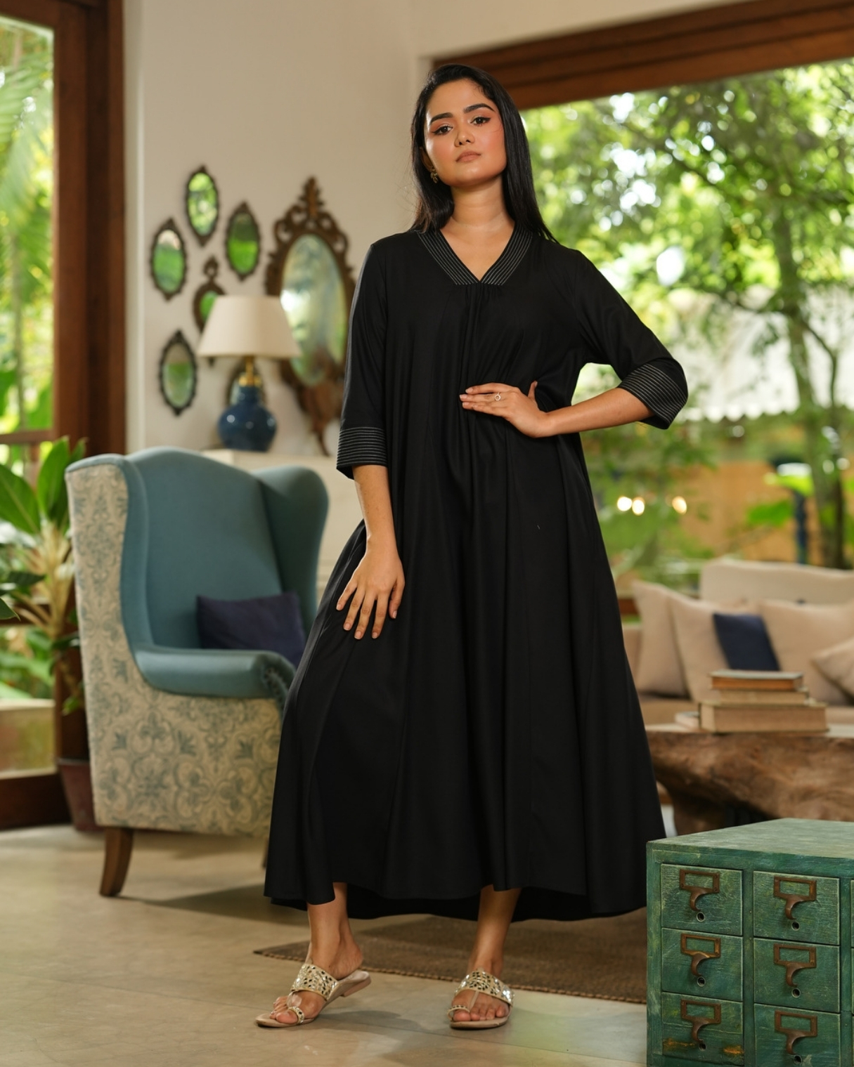 Stitchline Detailed Midi Tent Dress - Image 4