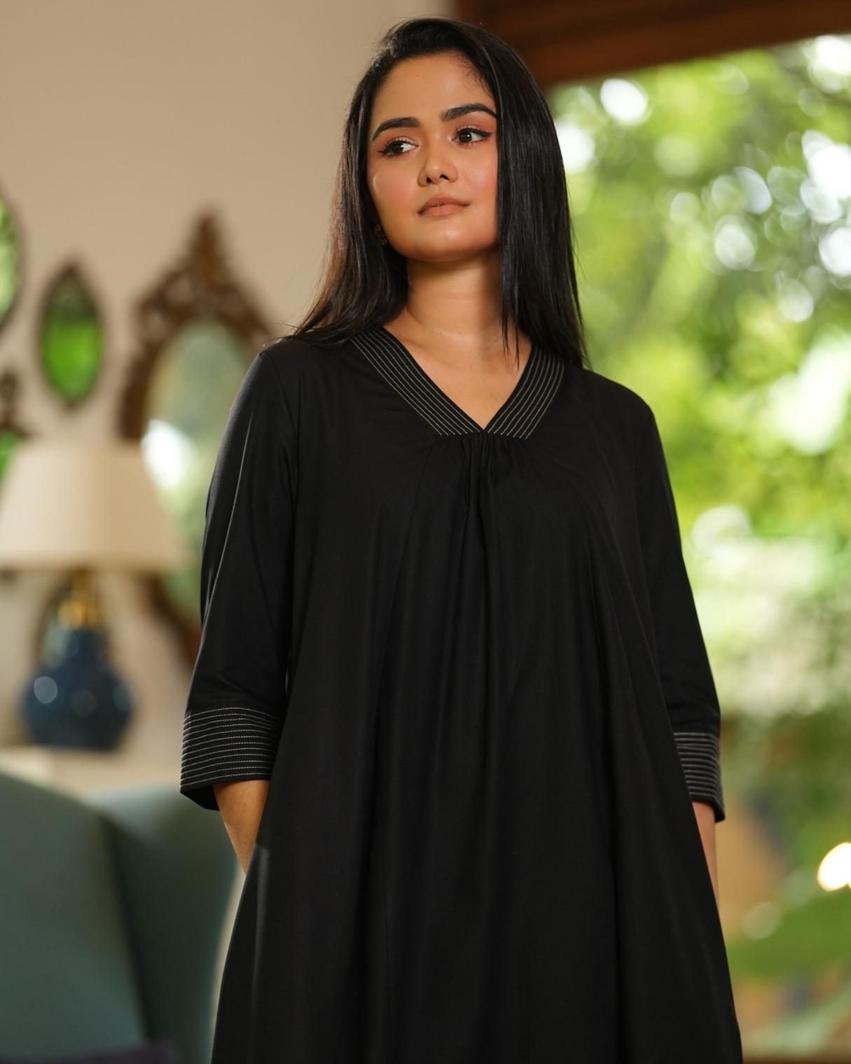 Stitchline Detailed Midi Tent Dress - Image 3