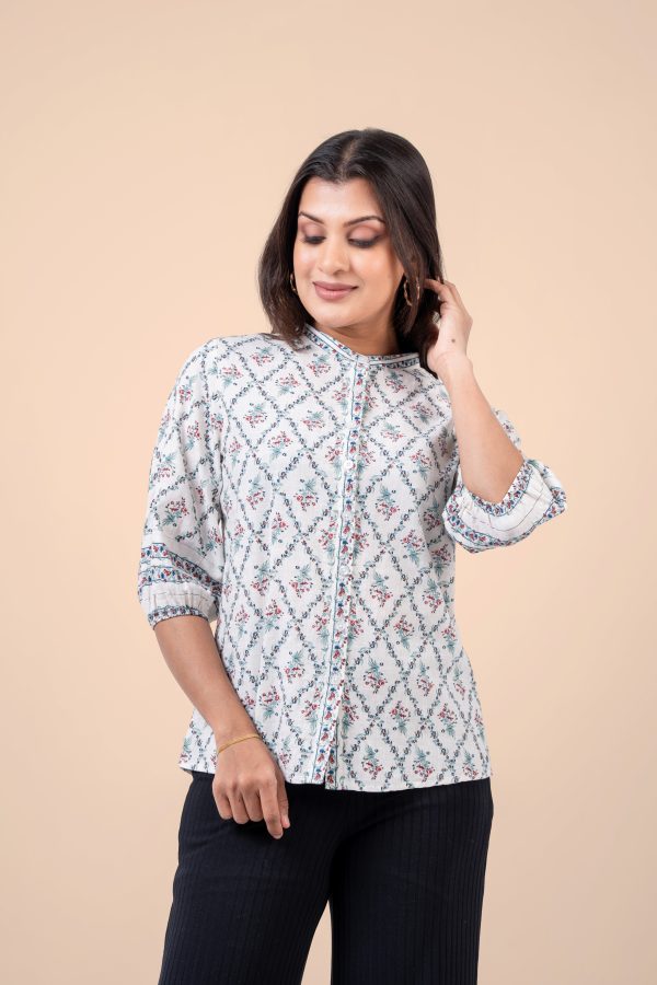 Floral Patterned Button-Down Blouse - Image 3