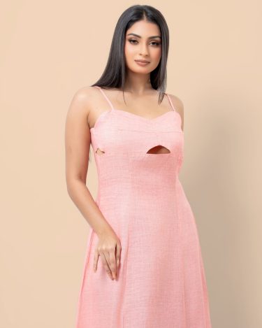 Front Cutout detail Strappy Maxi Dress