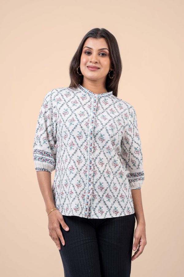 Floral Patterned Button-Down Blouse - Image 2