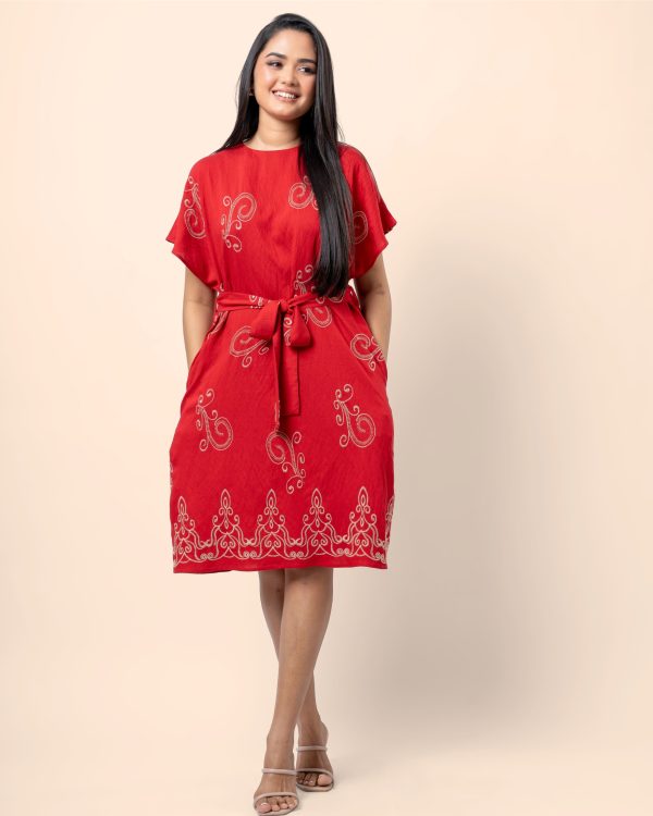 Embroidered Maggie Sleeve Short Dress - Image 3