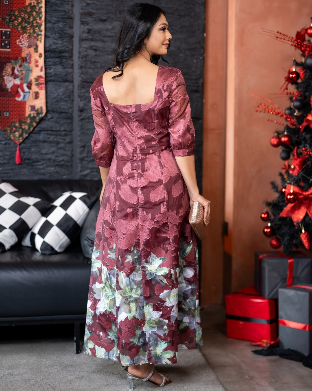 Square Neck Princess Line Maxi Dress - Image 5