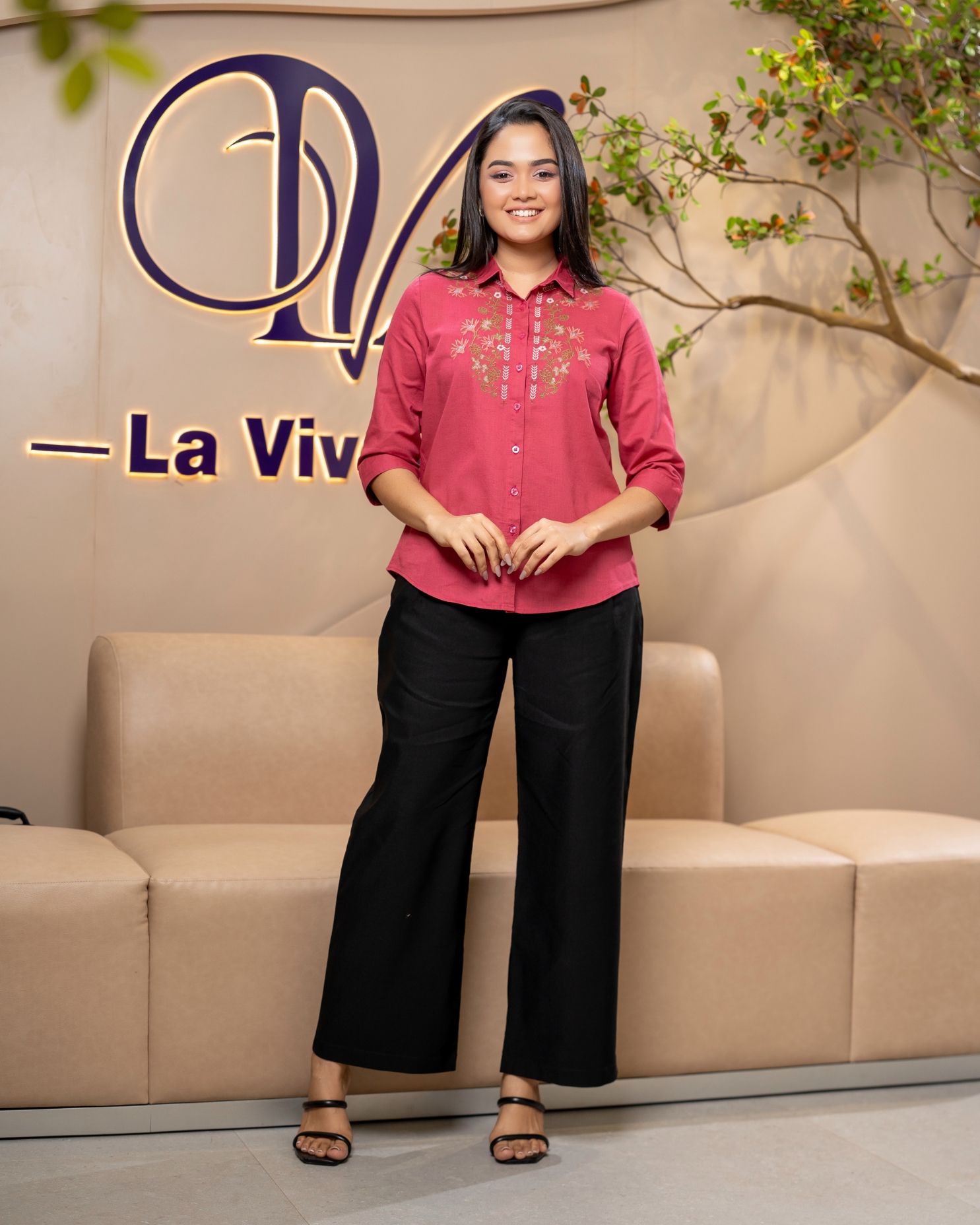 Embroidery Detail Shirt Blouse - Image 4