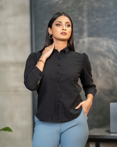 Front Button-Down Long Sleeve Shirt