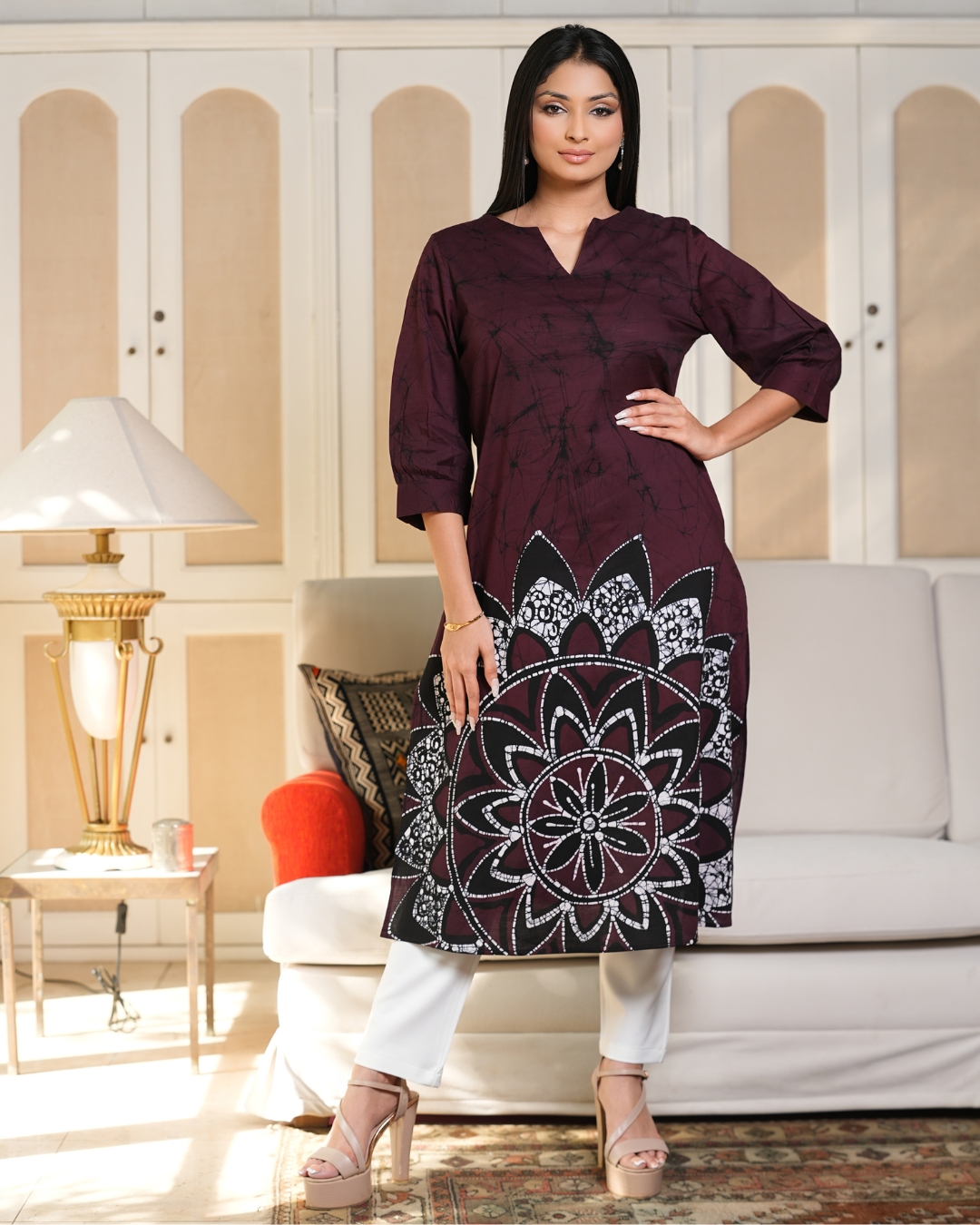 Mandala Patterned Batik Kurta Top - Image 2