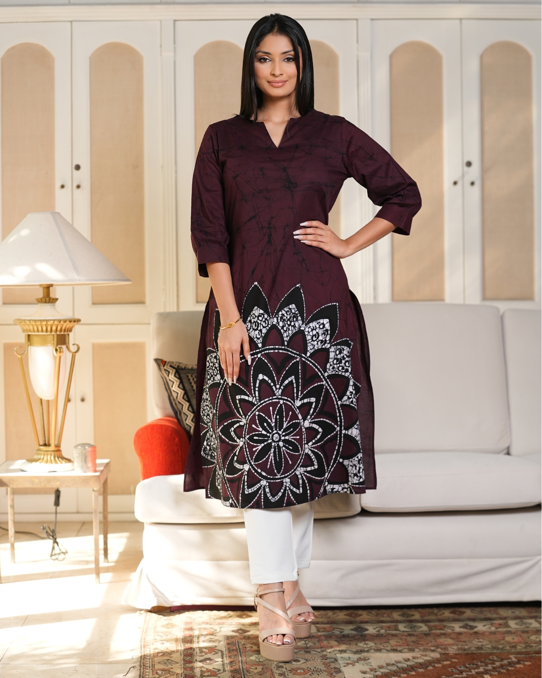 Mandala Patterned Batik Kurta Top - Image 3