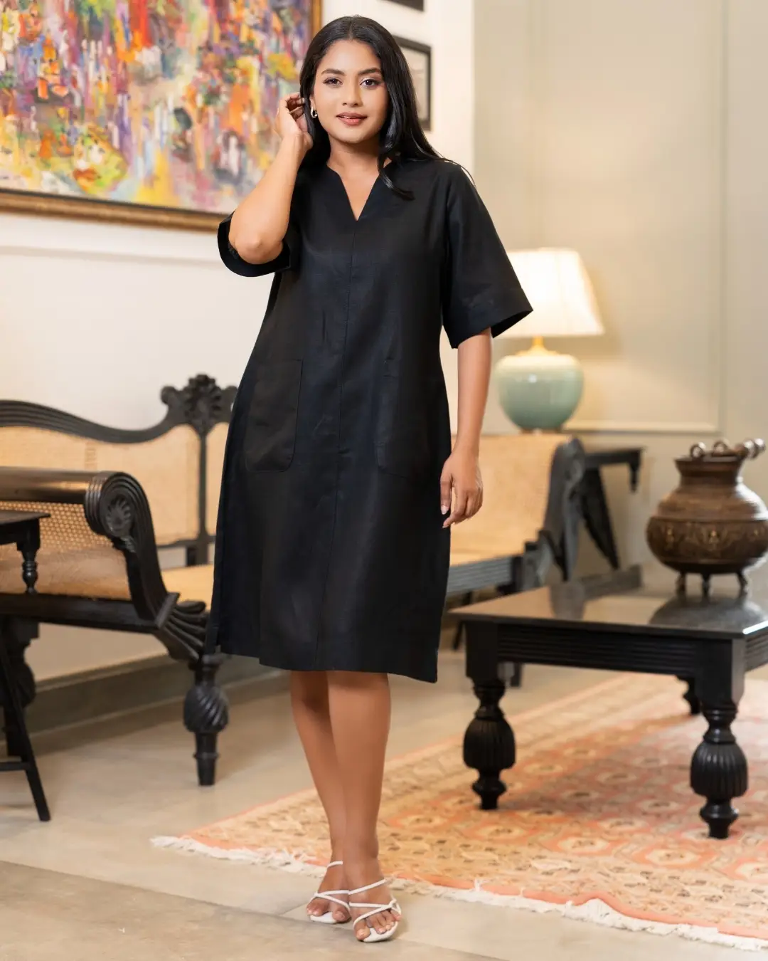 Patch Pocket Detail Short Dress - Image 5