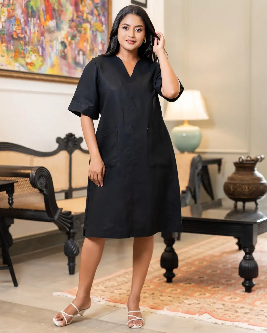 Patch Pocket Detail Short Dress - Image 6