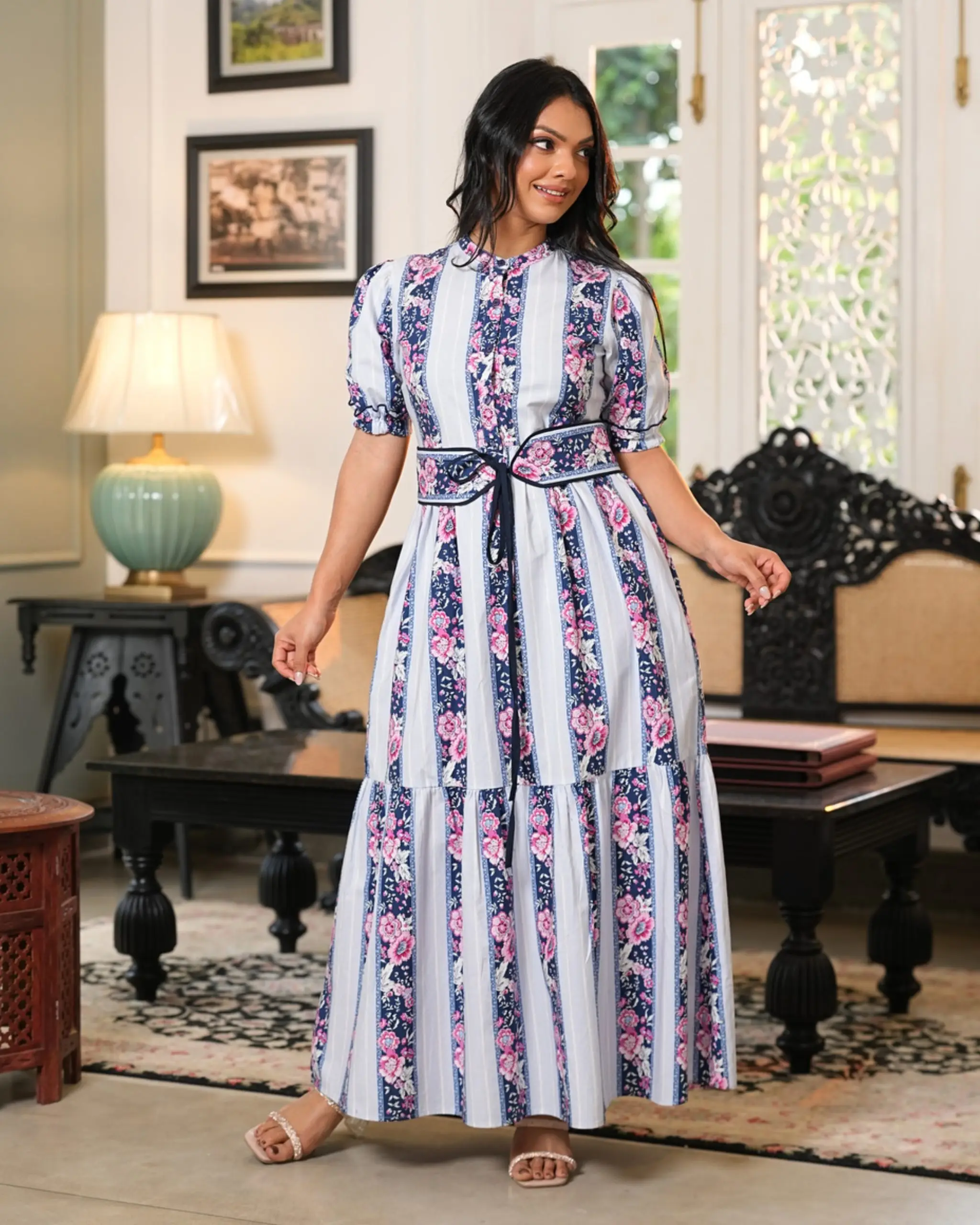 Heritage Bloom Tiered Maxi Dress - Image 2