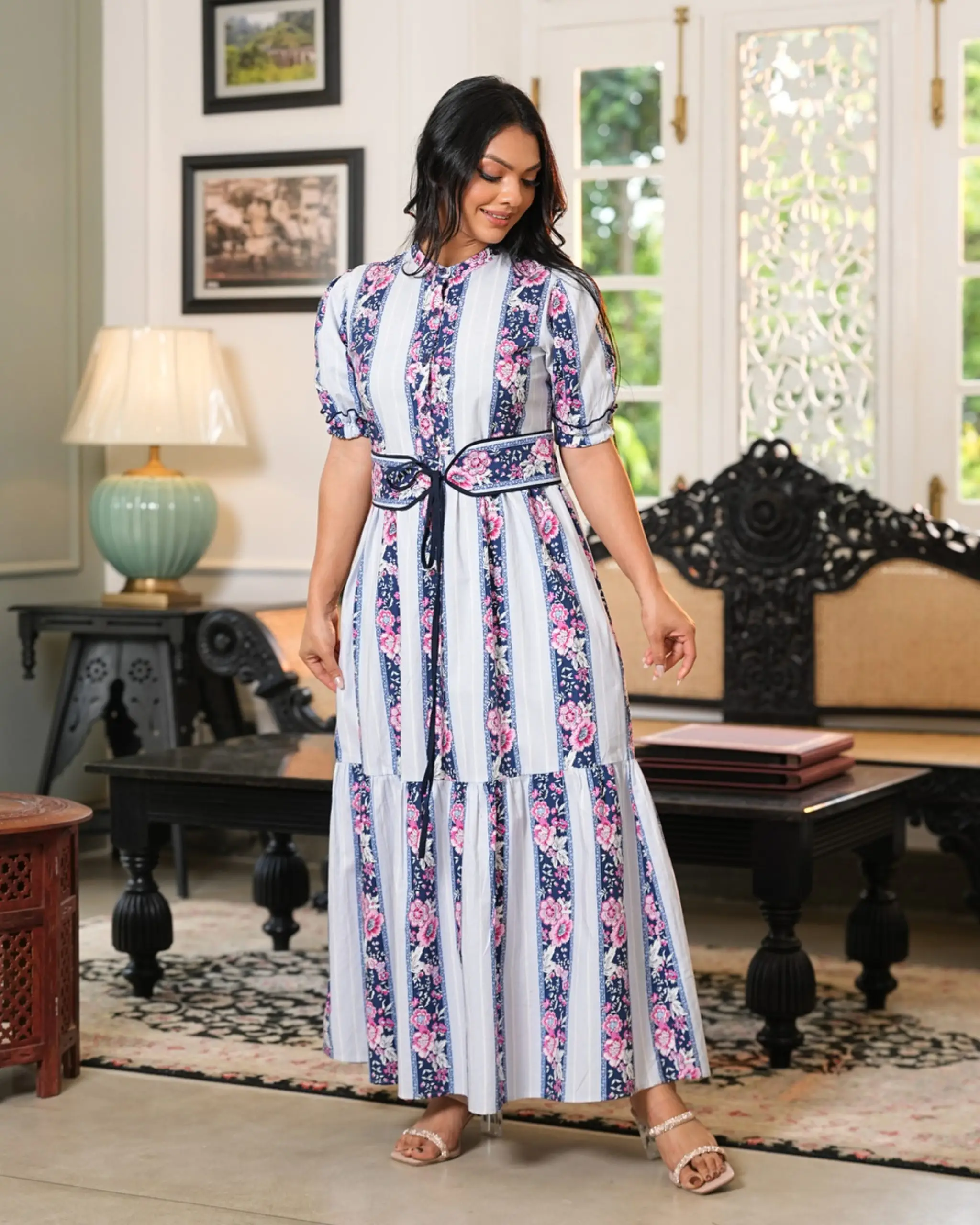 Heritage Bloom Tiered Maxi Dress - Image 3
